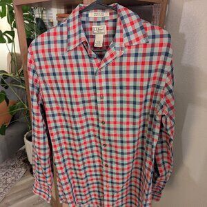 L.L. Bean Plaid Button Down MEN'S SMALL